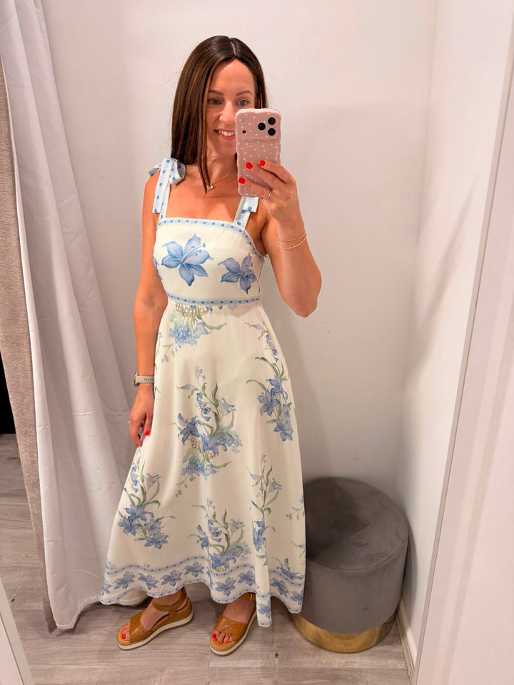 Ariana Dress - Powder Blue Floral