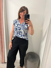 Load image into Gallery viewer, Joella Frill Top - Blue Paisley
