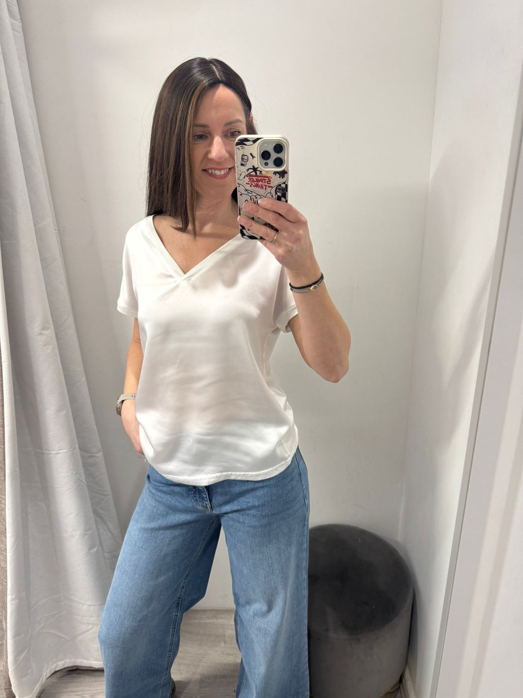 Selita V-neck T-Shirt - Optical White