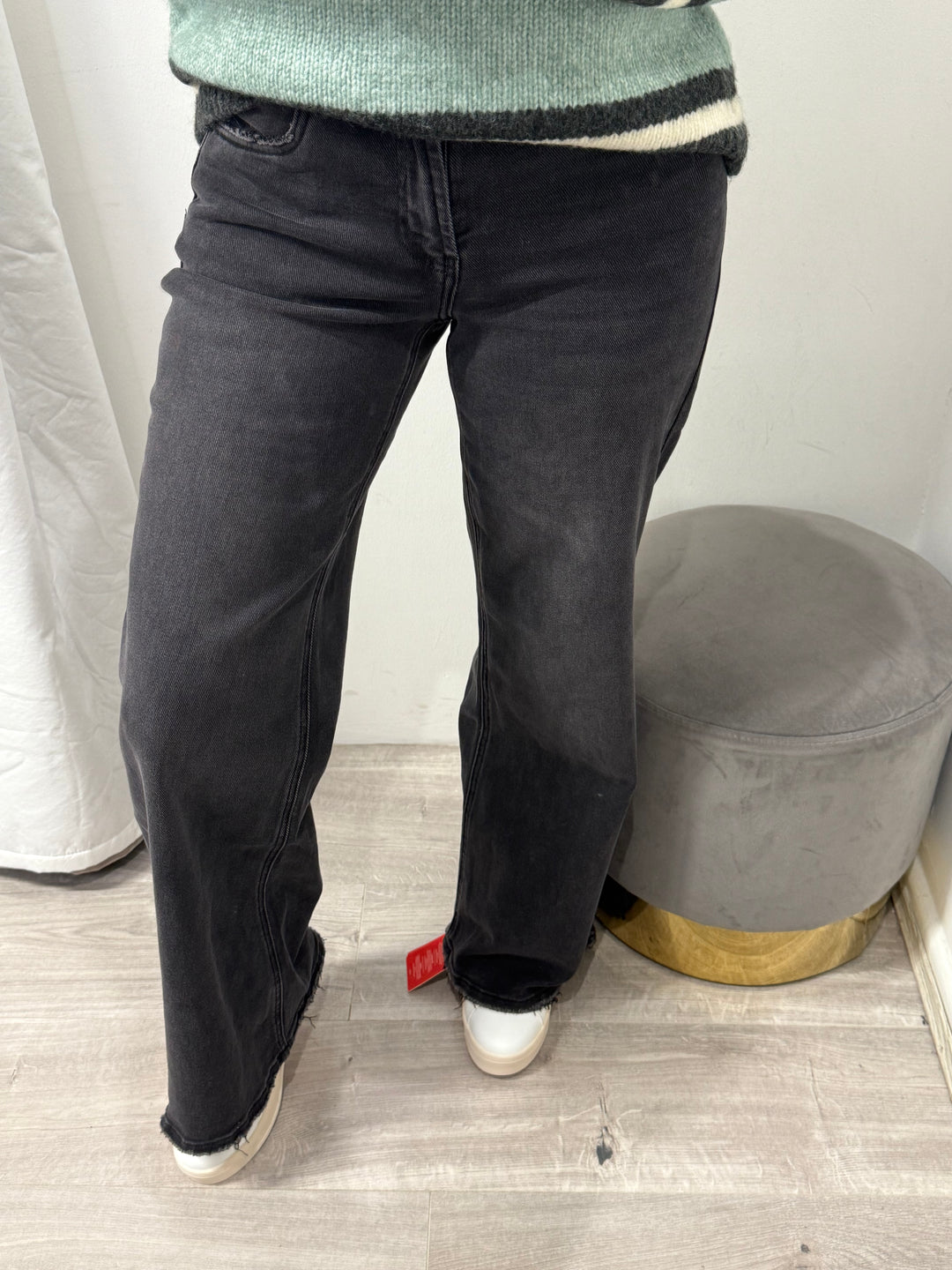 Toxik Anya Wide Leg Jeans - Washed Black