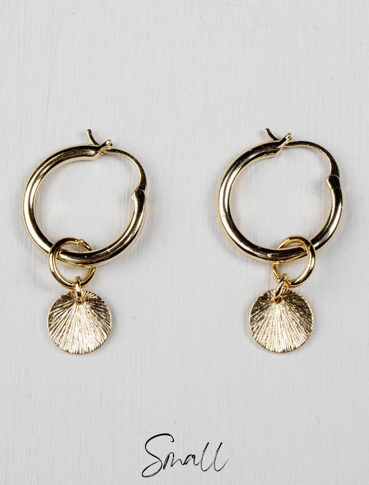Ellie Coin Gold Earrings - Small