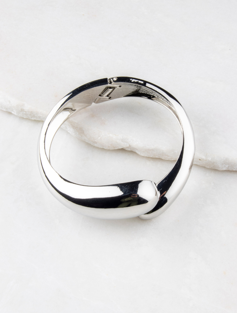 Frances Chunky Bangle - Silver Plated