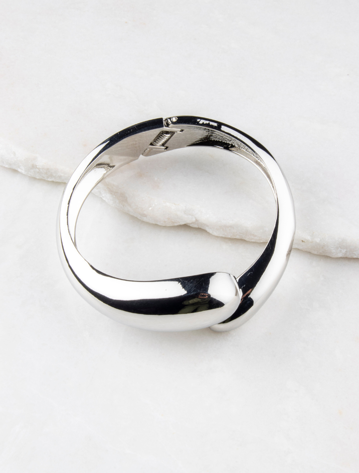 Frances Chunky Bangle - Silver Plated