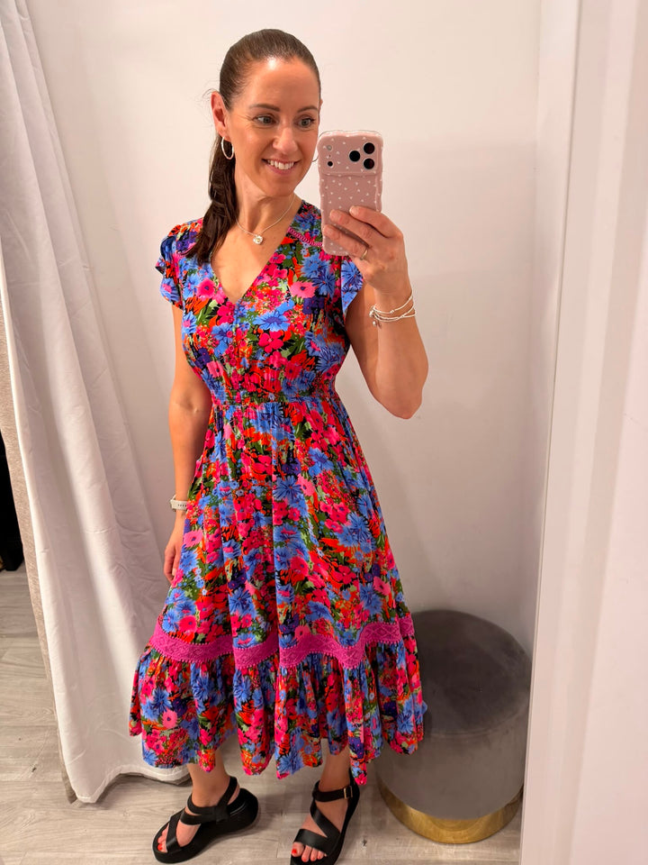 Ciara Midi Dress - Festival Floral