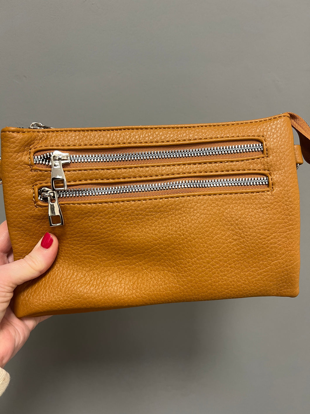 Multi Pocket Crossbody Bag - Tan