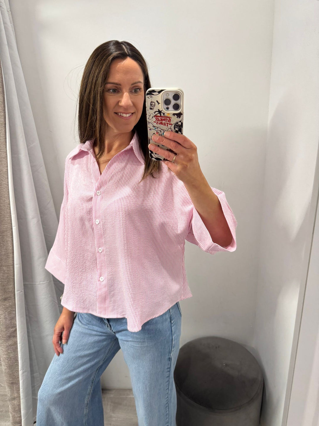 Lucia Shirt - Pink Stripe