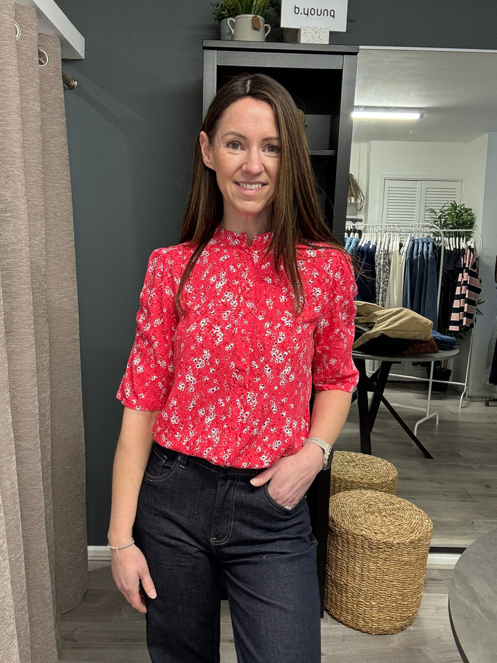 Vera Short Sleeve Blouse - Teaberry