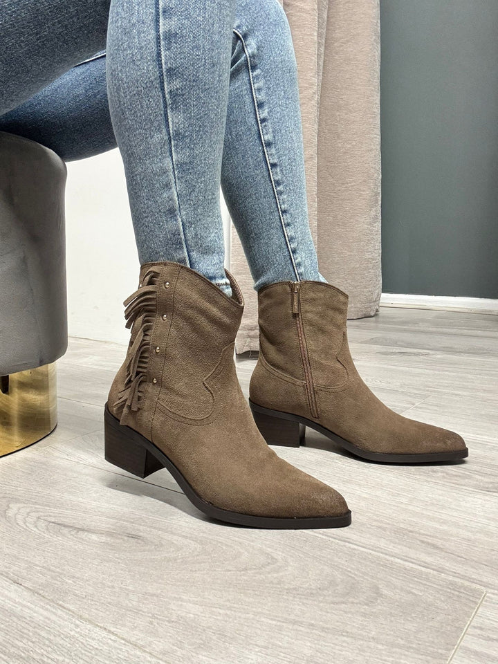 Carmela Cowboy Ankle Boots