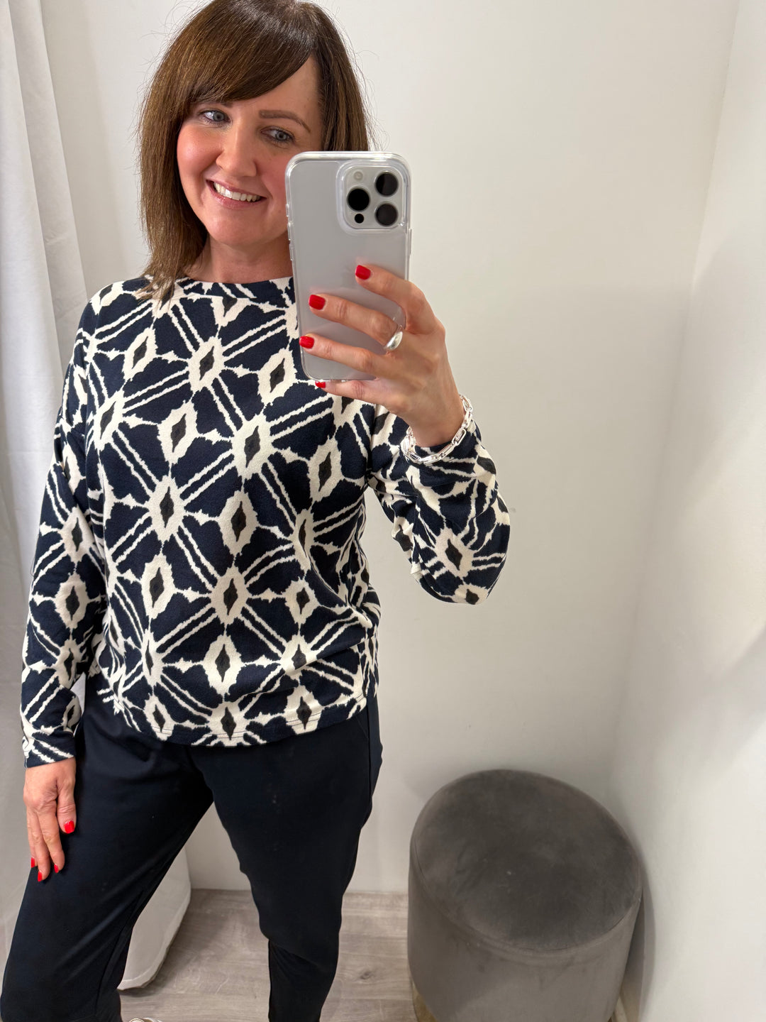 Pieta Top - Navy Blaze