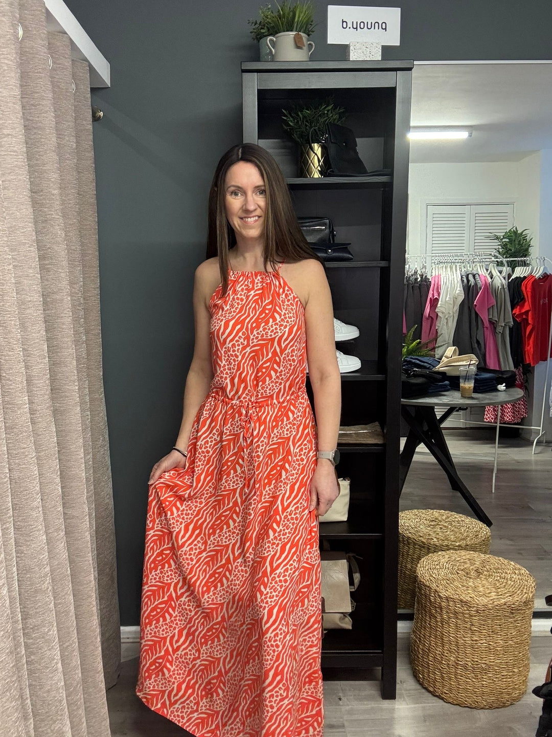 Joella Slip Dress - Fiesta Orange