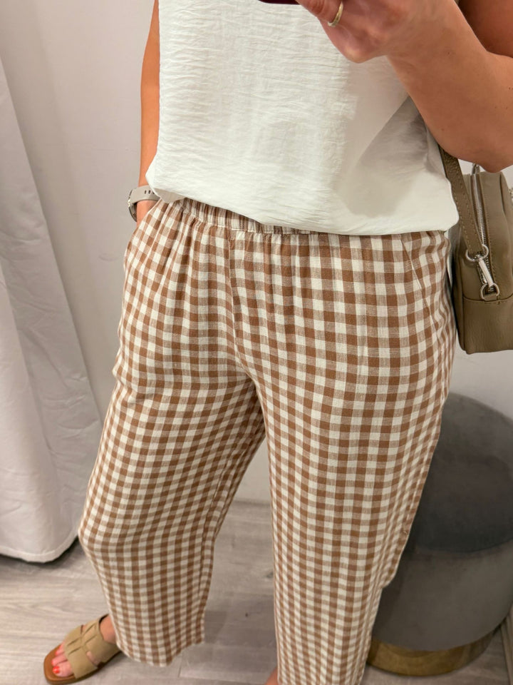 Falakka Cropped Pants - Checked