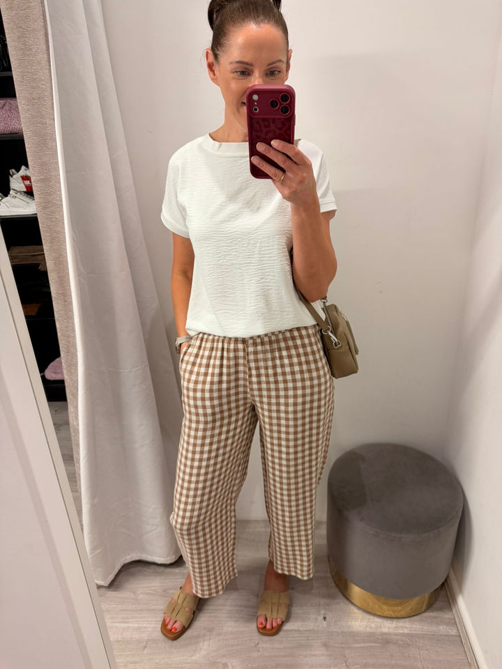 Falakka Cropped Pants - Checked