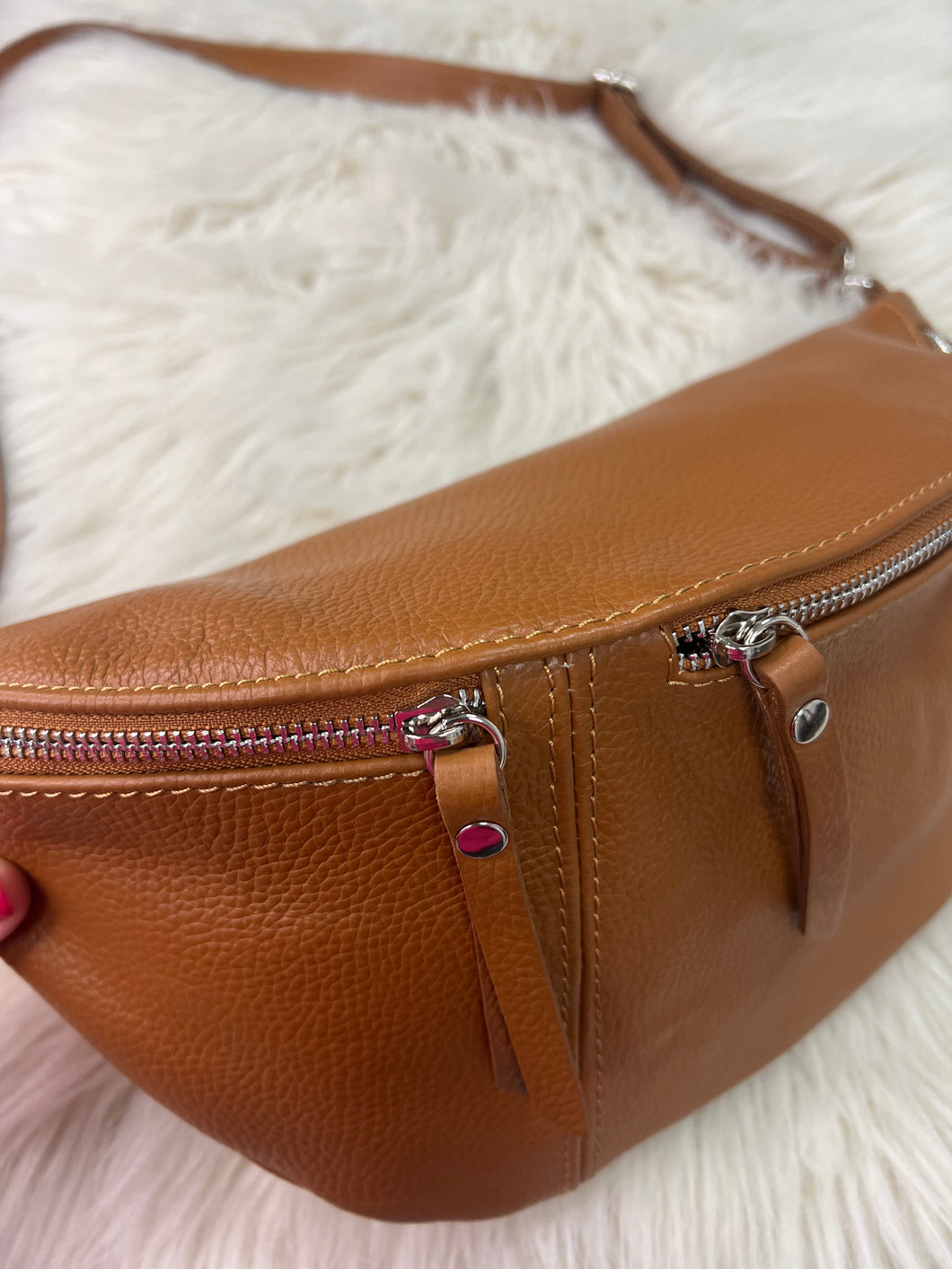 Maisie Leather Sling Bag - Tan