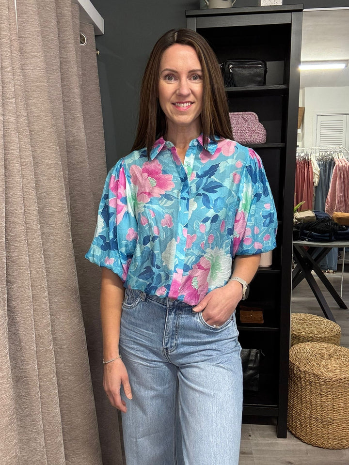 Elena Blouse - Blue Floral