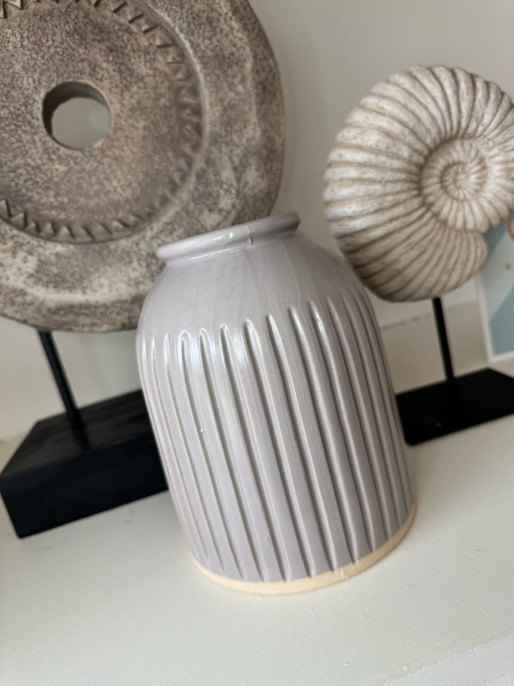 Large Ribbed Vase