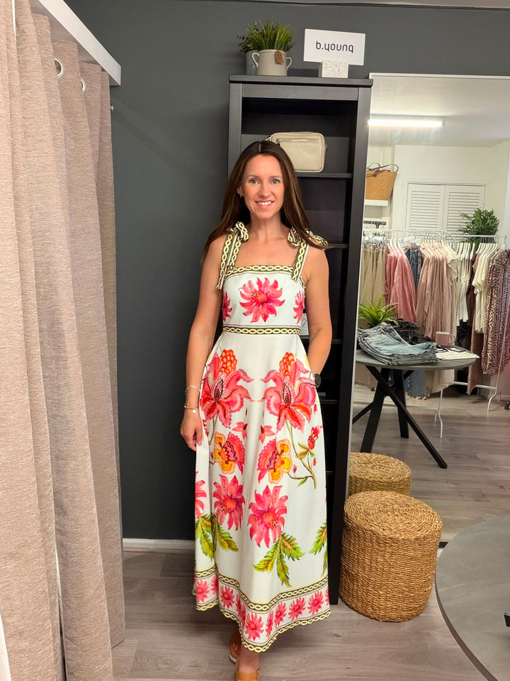 Ariana Dress - Green Floral