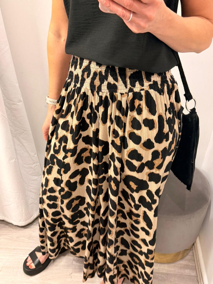Ameera Palazzo Pants - Leopard Print