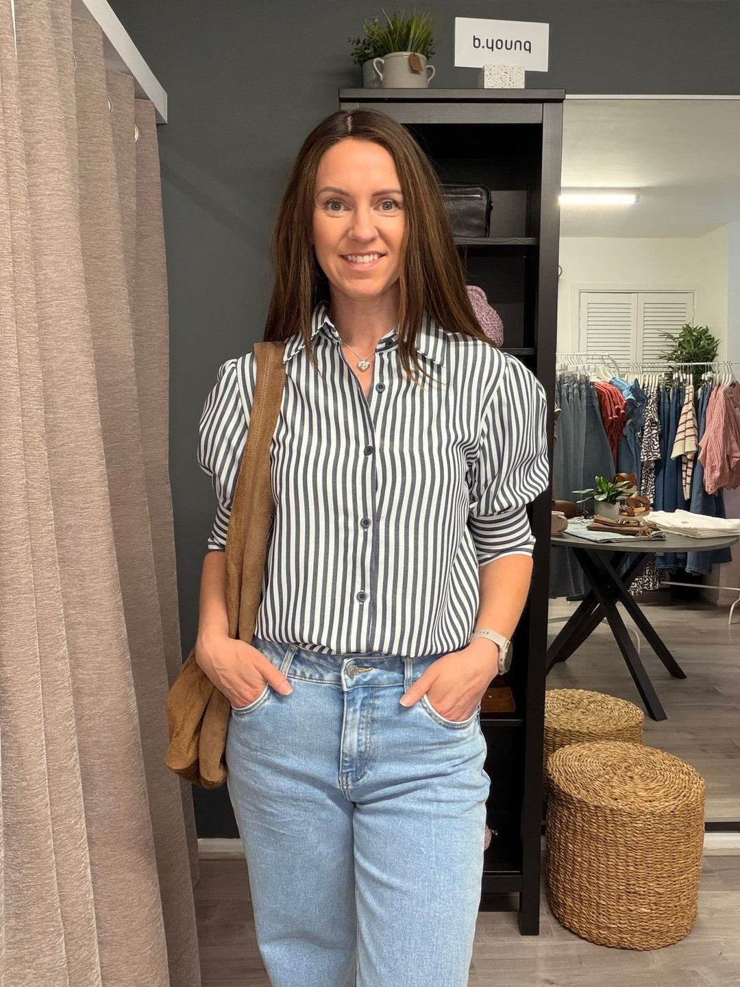 Rhona Shirt - Navy Stripe