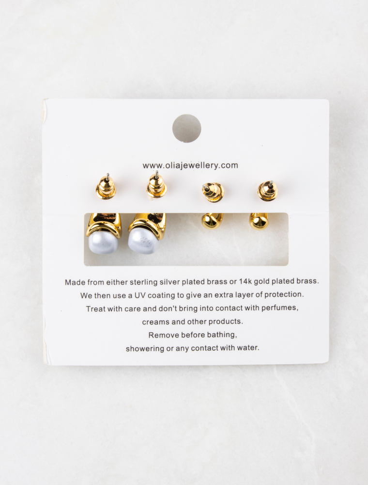 Martha Set of Two Earrings - Gold Plated