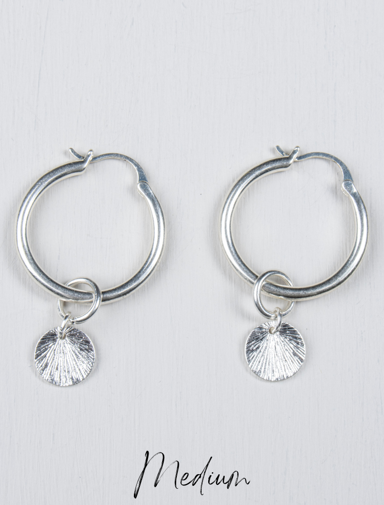 Ellie Coin Silver Earrings - Medium
