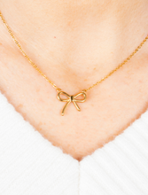 Load image into Gallery viewer, Lizzie Waterproof Bow Necklace – Gold Plated
