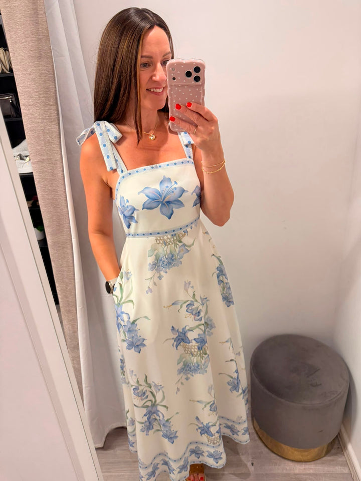 Ariana Dress - Powder Blue Floral