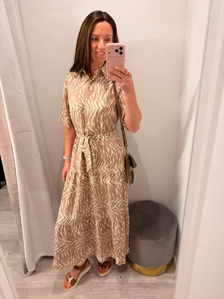Jasmine Shirt Dress - Taupe
