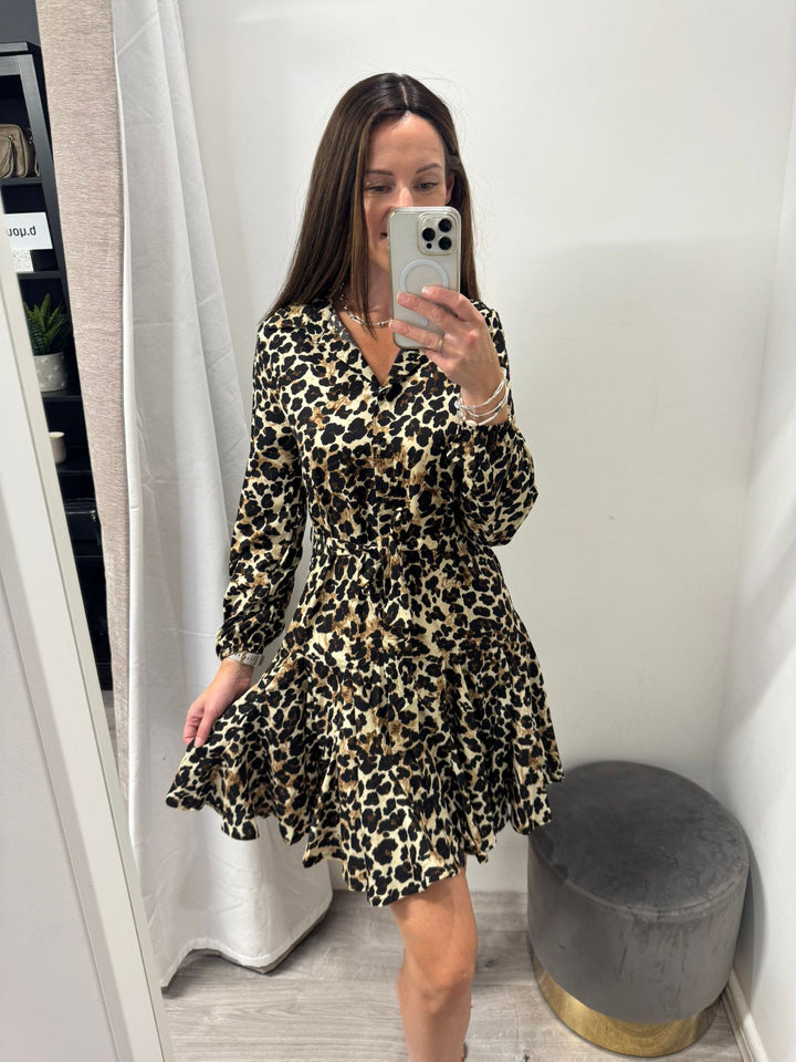 Carrie Leopard Shirt Dress