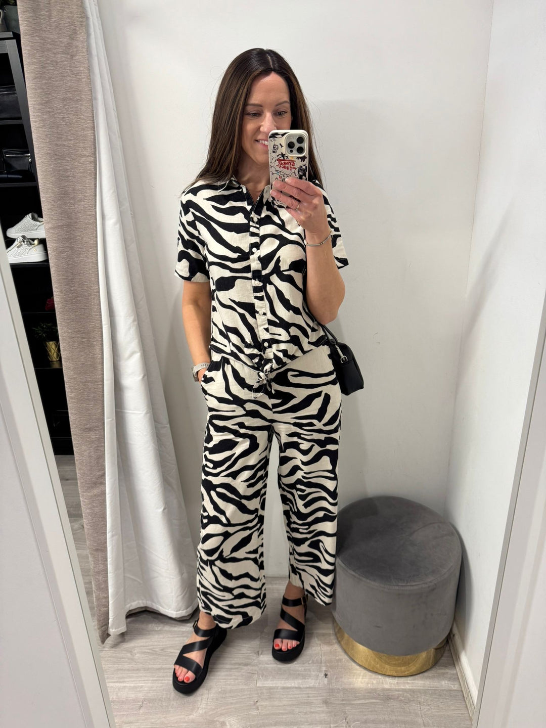 Linno Cropped Pants - Graphic Animal