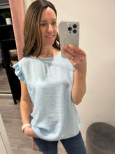 Load image into Gallery viewer, Frill Sleeve Blouse - Pale Blue
