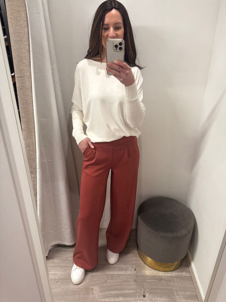 Kate Wide Leg Pants - Cowhide