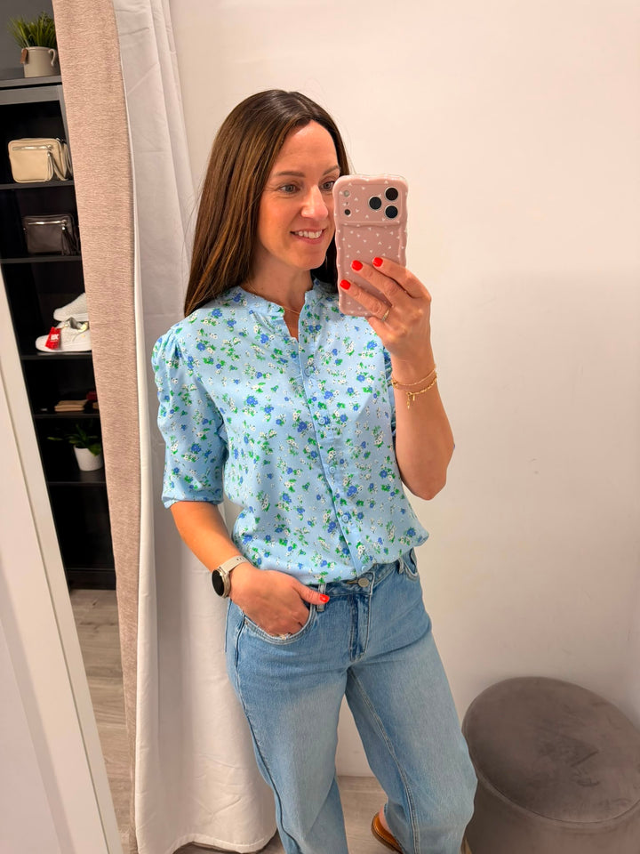 Vera Shirt - Blue Flower