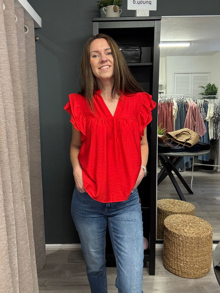 Brianne Blouse - Fiery Red