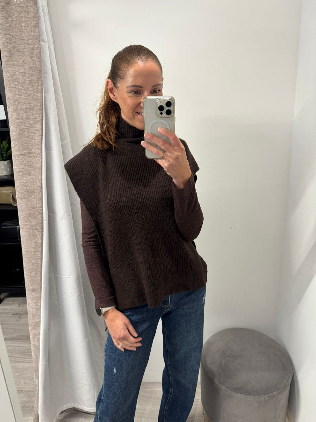 Maise Poncho - Coffee Bean