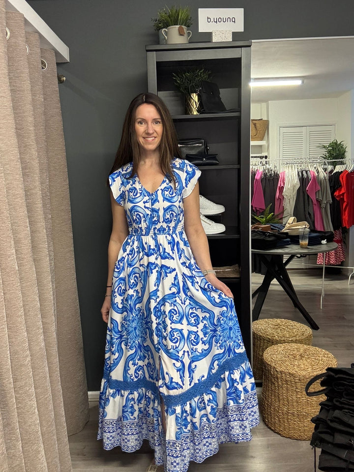 Ciara Maxi Dress - Blue Floral
