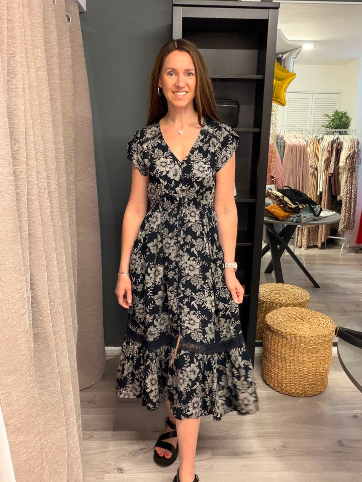 Ciara Midi Dress - Midnight Floral