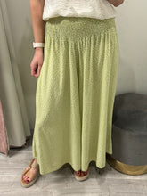 Load image into Gallery viewer, Cropped Dotty Palazzo Pants - Lime

