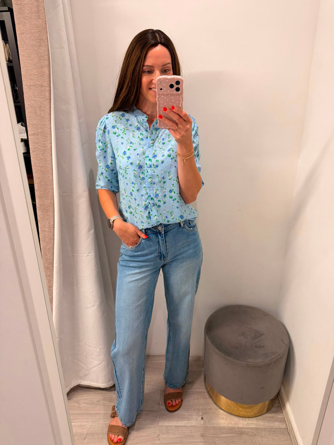 Vera Shirt - Blue Flower