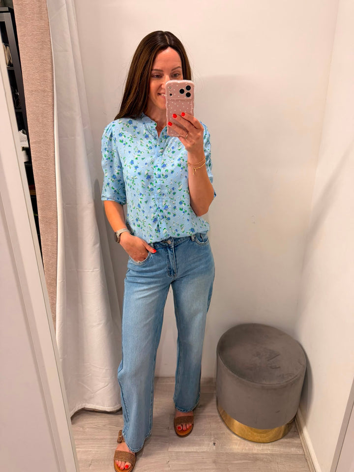 Vera Shirt - Blue Flower