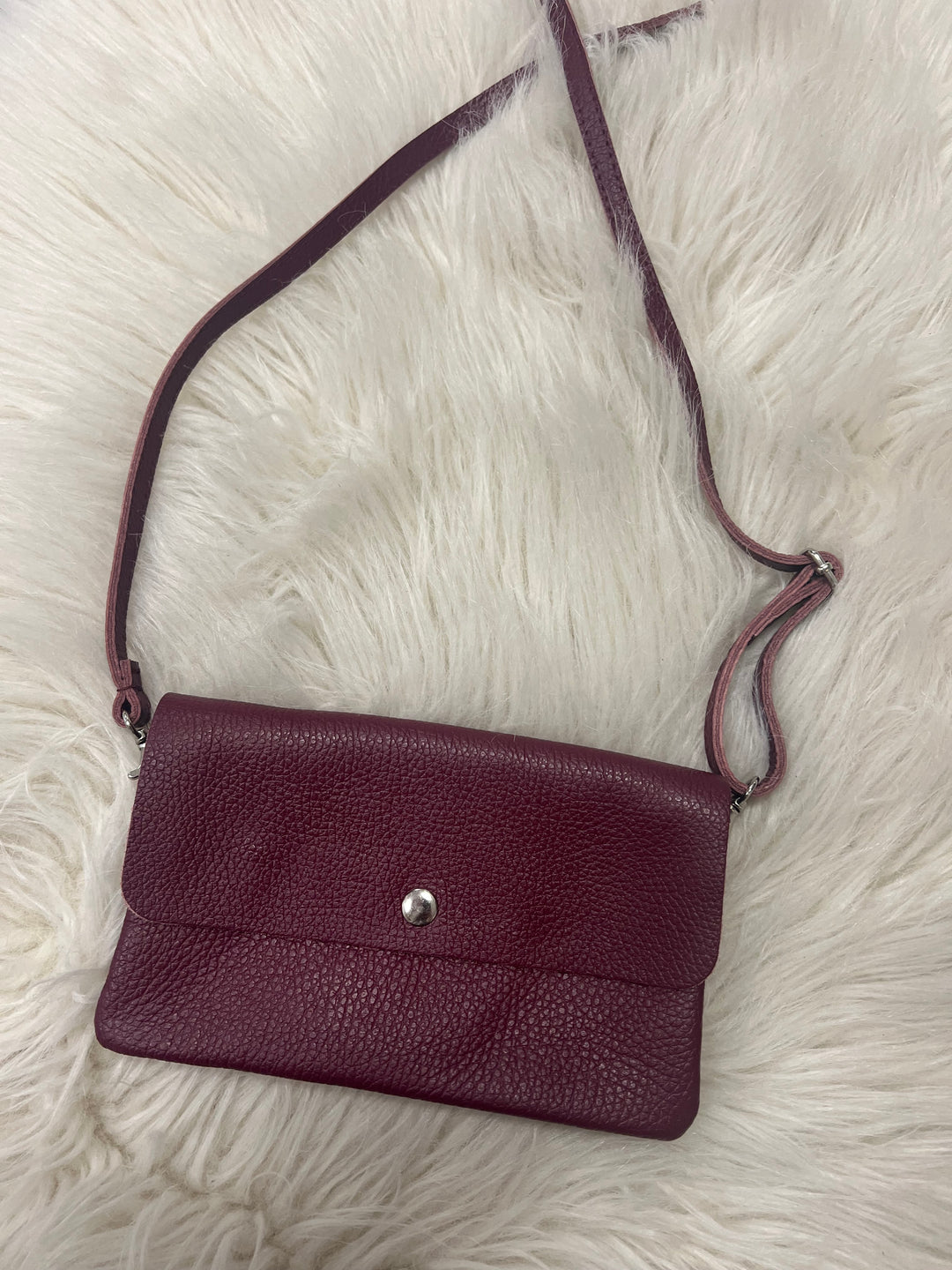 Luna Leather Crossbody Bag - Burgundy