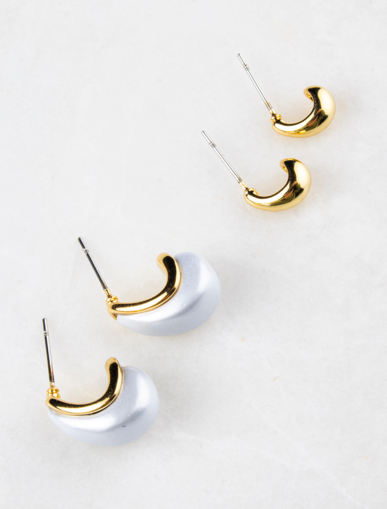 Martha Set of Two Earrings - Gold Plated