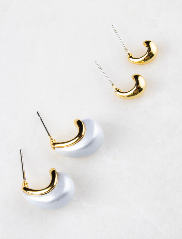 Martha Set of Two Earrings - Gold Plated