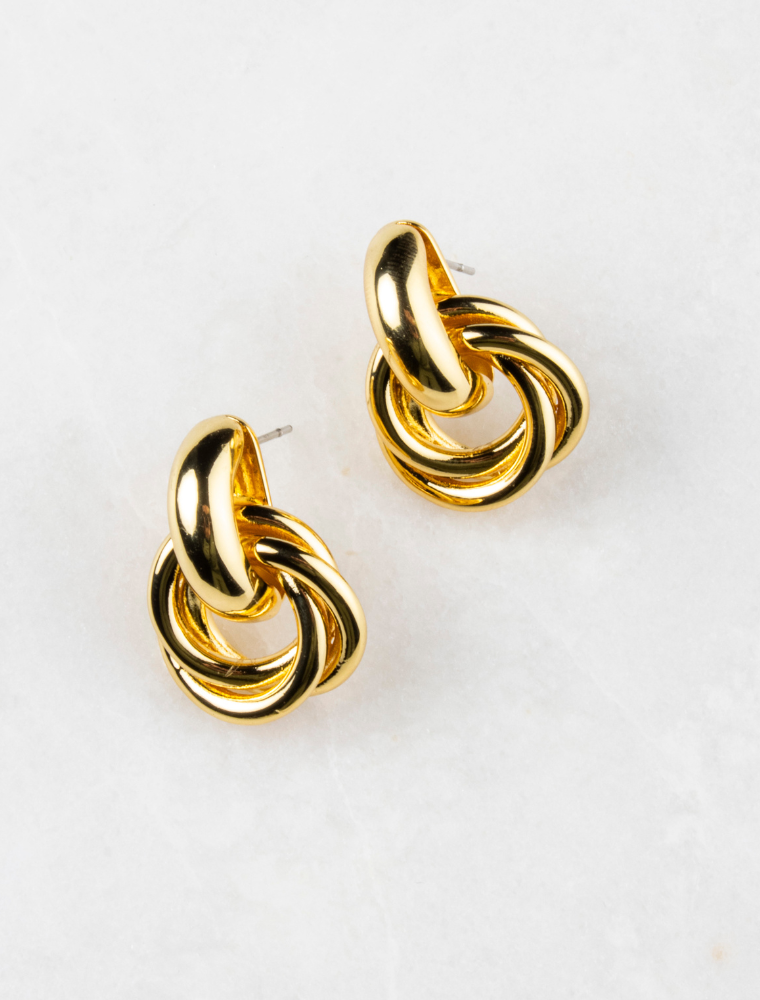 Astra Knot Style Earrings - Gold Plated