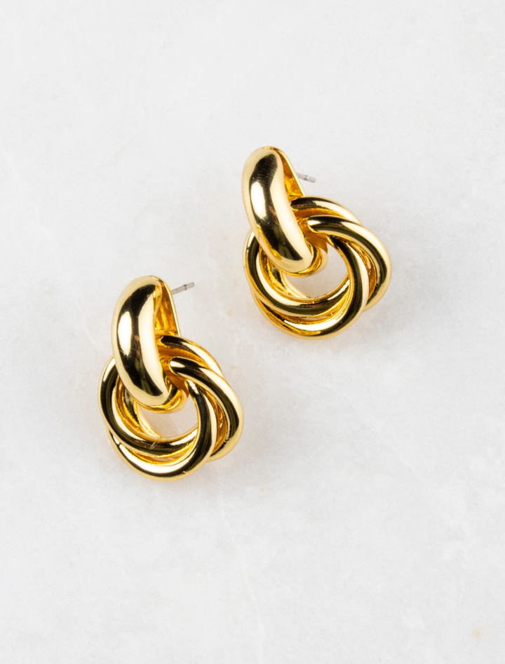 Astra Knot Style Earrings - Gold Plated