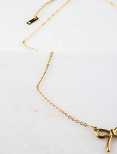 Load image into Gallery viewer, Lizzie Waterproof Bow Necklace – Gold Plated
