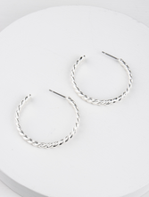 Load image into Gallery viewer, Delaney Twist Hoop Earrings - Silver Plated
