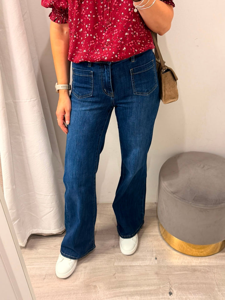 Toxik Maria Flare Jeans - Dark Wash