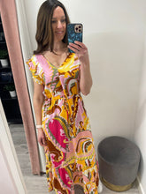 Load image into Gallery viewer, Joella Frill Dress - Yellow Paisley
