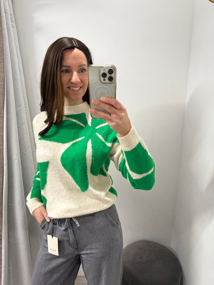 Omea Flower Jumper - Green