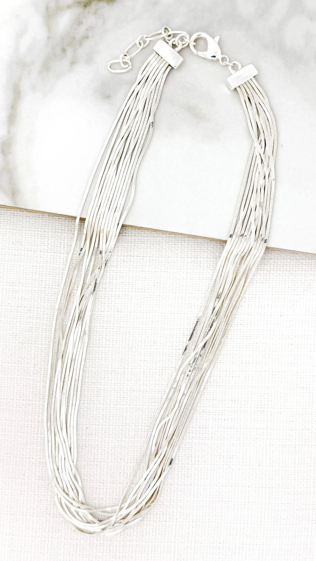 Multi strand chain necklace - Silver